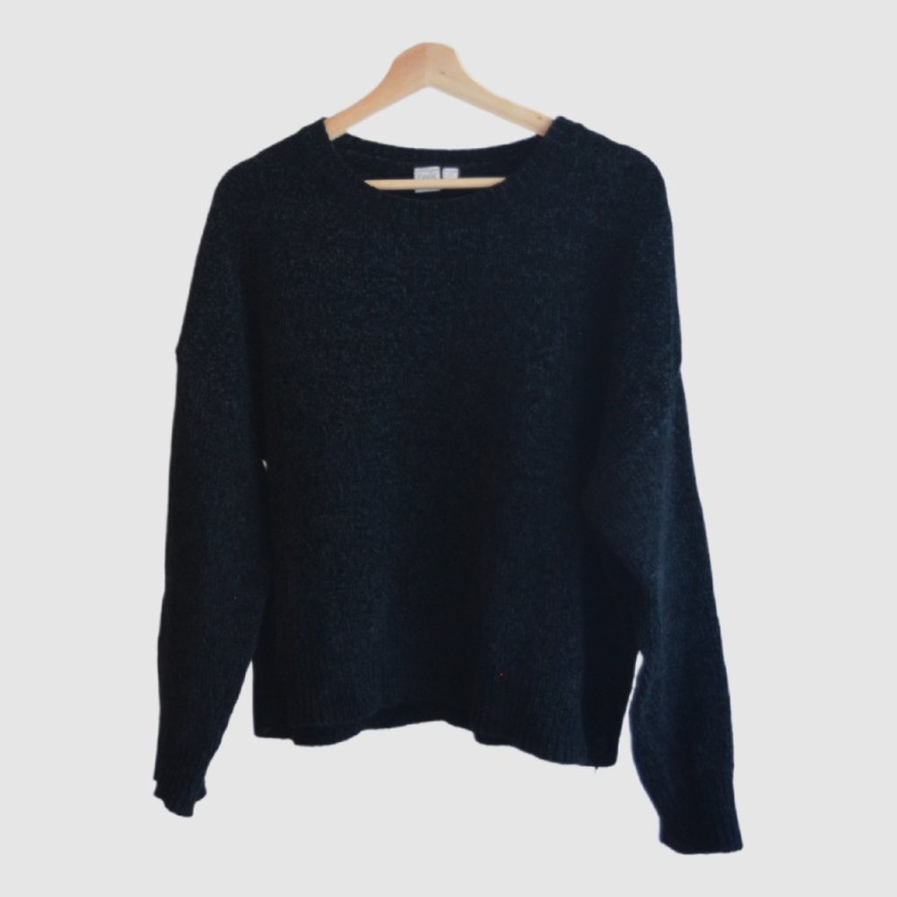 Twik Chenille Sweater – Black, Size L, Soft & Cozy